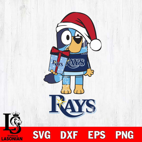 Tampa Bay Rays Bluey Christmas Svg Eps Dxf Png File, Digital Download