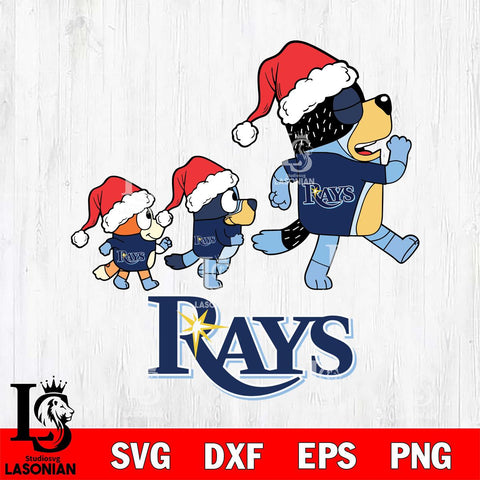 Tampa Bay Rays Bluey Family Christmas Svg Eps Dxf Png File, Digital Download