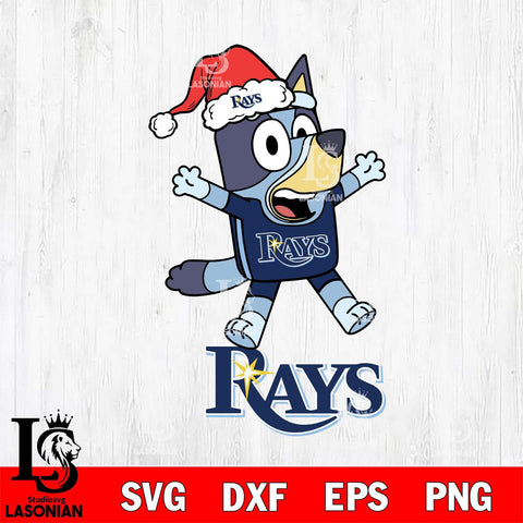 Tampa Bay Rays Bluey Happy Christmas Svg Eps Dxf Png File, Digital Download