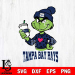 Tampa Bay Rays Boujee Grinch Heart Christmas Cut Files Cricut, Svg Dxf Eps Png file , Silhouette