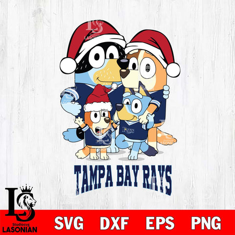 Tampa Bay Rays Christmas Bluey Family Sport Cricut , Christmas Svg , Bluey svg , Digital Download, dxf eps png pdf file