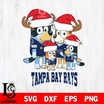 Tampa Bay Rays Christmas Bluey Santa Family Cricut , Christmas Svg , Bluey svg , Digital Download, dxf eps png pdf file