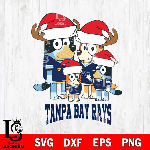 Tampa Bay Rays Christmas Bluey Santa Family Cricut , Christmas Svg , Bluey svg , Digital Download, dxf eps png pdf file