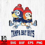 Tampa Bay Rays Christmas Bluey & Bingo Sit Cricut , Christmas Svg , Bluey svg , Digital Download, dxf eps png pdf file