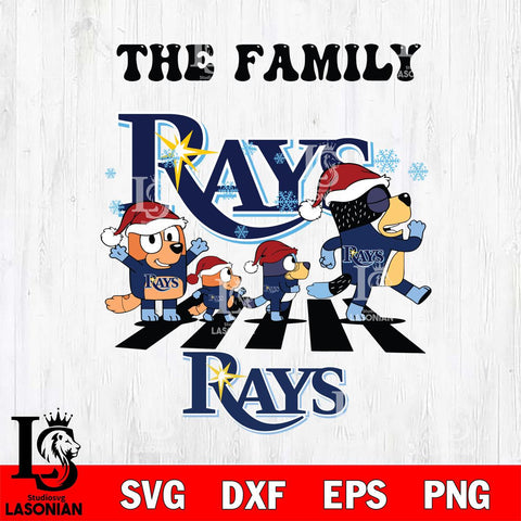 Tampa Bay Rays Family Bluey Christmas Svg Eps Dxf Png File, Digital Download