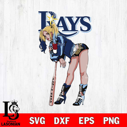 Tampa Bay Rays Fan Girl Harley Quinn MLB Svg Eps Dxf Png File, Digital Download, Instant Download