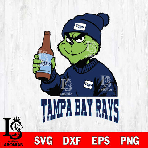 Tampa Bay Rays Grinch Drinking Beer Christmas Cut Files Cricut, Svg Dxf Eps Png file , Silhouette