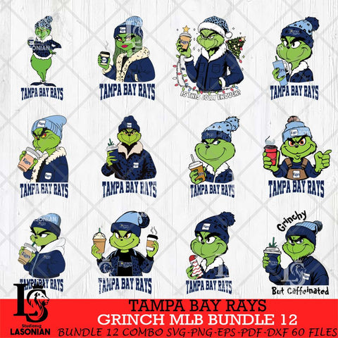 Tampa Bay Rays Grinch MLB Bundle 12 SVG Eps Dxf Png File, Digital Download, Instant Download