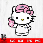 Tampa Bay Rays Hello Kitty Pink Baseball 10 Svg Eps Dxf Png File, MLB svg, Digital Download, Instant Download