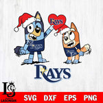 Tampa Bay Rays Love Bluey Christmas Svg Eps Dxf Png File, Digital Download