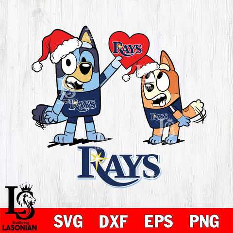 Tampa Bay Rays Love Bluey Christmas Svg Eps Dxf Png File, Digital Download