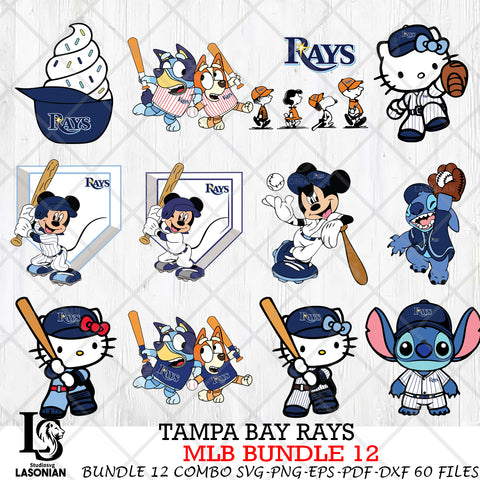 Tampa Bay Rays MLB Bundle 12 Svg Eps Dxf Png File, Digital Download, Instant Download