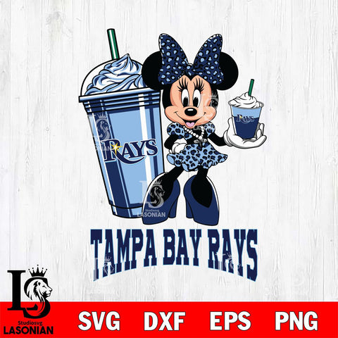 Tampa Bay Rays Minnie Mouse Fan And Coffee Svg Eps Dxf Png File, Digital Download, Instant Download