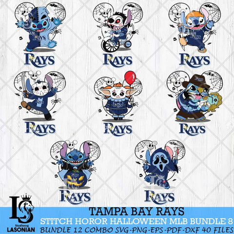 Tampa Bay Rays Stitch Halloween Bundle MLB Svg Eps Dxf Png File, Digital Download, Instant Download