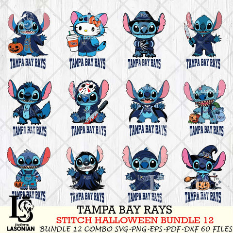 Tampa Bay Rays Stitch Horror Bundle 12 SVG Svg Eps Dxf Png File, MLB svg, Digital Download, Instant Download