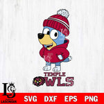 Temple Owls Bluey Hoodie Sport Svg Eps Dxf Png File, Digital Download ,Instant Download, Cricut File