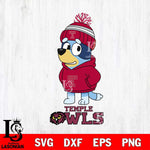 Temple Owls Bluey Hoodie rugby Svg Eps Dxf Png File, Digital Download ,Instant Download, Cricut File