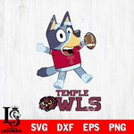 Temple Owls Bluey Sport Football Svg Eps Dxf Png File,NCAA Svg Files,Bluey svg ,Digital Download ,Instant Download, Cricut File