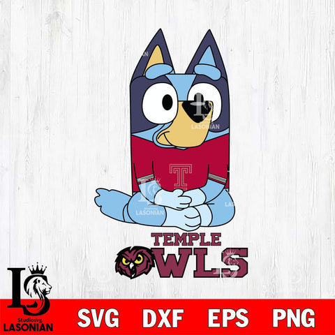 Temple Owls Bluey Styles Football Svg Eps Dxf Png File,NCAA Svg Files,Bluey svg ,Digital Download ,Instant Download, Cricut File