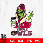 Temple Owls Boujee Grinch Girls Christmas Cut Files Cricut, Svg Dxf Eps Png file, Digital download , Silhouette