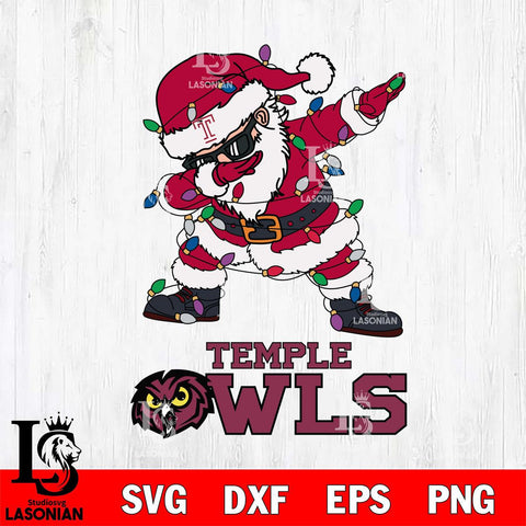 Temple Owls Dabbing Santa Claus Ugly Christmas Svg dxf eps png pdf file,NCAA svg,Digital Download,Cricut file