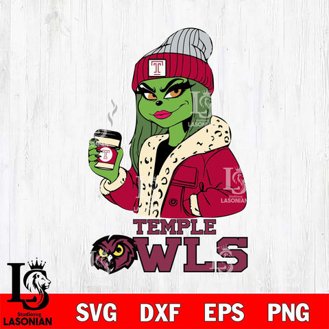 Temple Owls Girls Grinch Bougie Svg Eps Dxf Png File, Digital Download, Instant Download