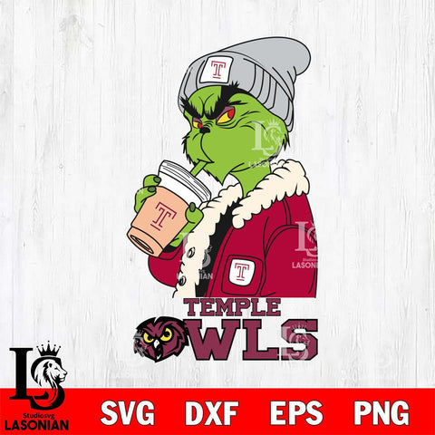 Temple Owls Grinch Bougie Football Svg Eps Dxf Png File, Digital Download, Instant Download