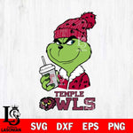 Temple Owls Grinch Cofffe Christmas Cut Files Cricut, Svg Dxf Eps Png file, Digital download , Silhouette