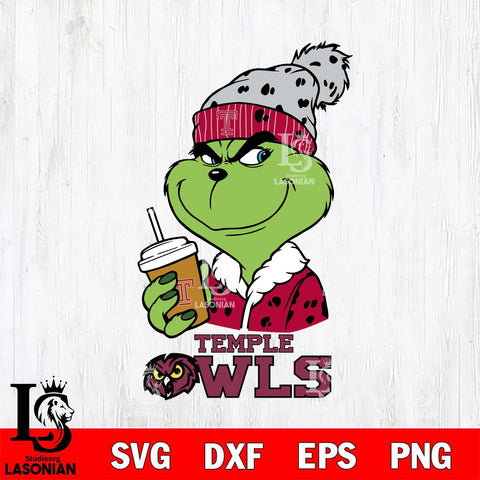 Temple Owls Grinch hat Svg Eps Dxf Png File, Digital Download, Instant Download