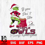 Temple Owls Merry kissmyass grinch Svg Eps Dxf Png File,NCAA Svg Files,Digital Download,Sublimation,Instant Download