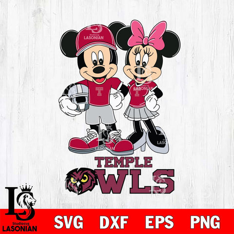 Temple Owls Mickey Minnie Mouse Helmet Svg Eps Dxf Png File, NCAA svg , File Cut , Digital Download , Instant Download, Cut Svg Files