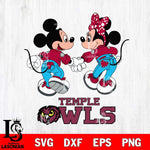 Temple Owls Mickey Minnie Valentine Rugby Svg Eps Dxf Png File, Digital Download ,Instant Download, Cricut File