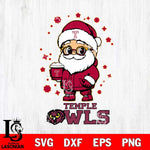 Temple Owls Santa Claus Coffe Svg dxf eps png pdf file,NCAA svg,Digital Download,Cricut file