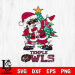 Temple Owls Santa Claus Ugly Christmas Svg dxf eps png pdf file,NCAA svg,Digital Download,Cricut file