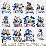 Tennessee Titans Bluey & Bingo Bundle 12 SVG Eps Dxf Png File, Bundle NFL svg, Digital Download, Instant Download