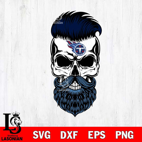 Tennessee Titans Badass Beard Skull SVG