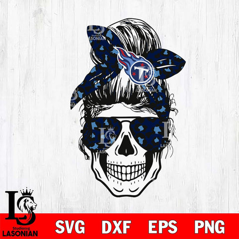 Tennessee Titans Badass Women Skull SVG