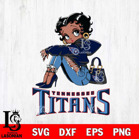 Tennessee Titans Betty Boop Black Fan Girl Svg Eps Dxf Png File, Digital Download, Instant Download