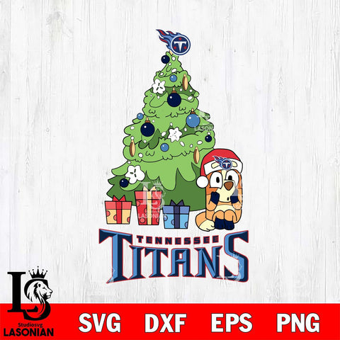 Tennessee Titans Bluey Chilli Christmas Tree Svg Eps Dxf Png File, Digital Download