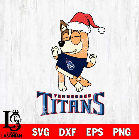 Tennessee Titans Bluey Chilli Happy Christmas Svg Eps Dxf Png File, Digital Download