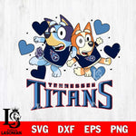 Tennessee Titans Bluey Chilli Heart NFL Svg Eps Dxf Png File, Digital Download, Instant Download