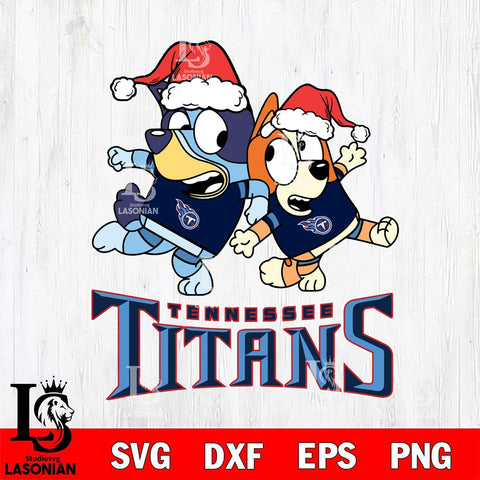 Tennessee Titans Bluey Christmas Holiday Svg Eps Dxf Png File, Digital Download