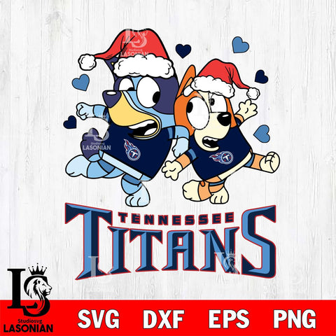 Tennessee Titans Bluey Christmas NFL Svg Eps Dxf Png File, Digital Download