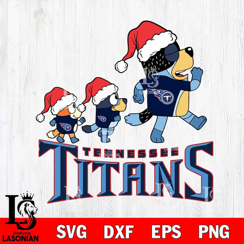 Tennessee Titans Bluey Family Christmas Svg Eps Dxf Png File, Digital Download