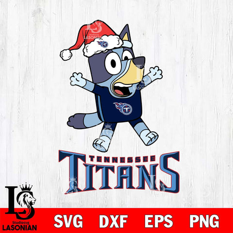 Tennessee Titans Bluey Happy Christmas Svg Eps Dxf Png File, Digital Download