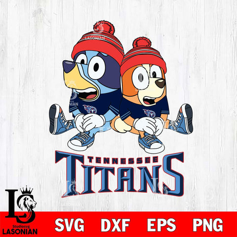 Tennessee Titans Christmas Bluey & Bingo Sit Svg Eps Dxf Png File,Cut Svg Files, Digital File, Sublimation