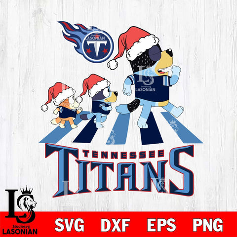 Tennessee Titans Christmas Family Bluey Walking Svg Eps Dxf Png File,Cut Svg Files, Digital File, Sublimation