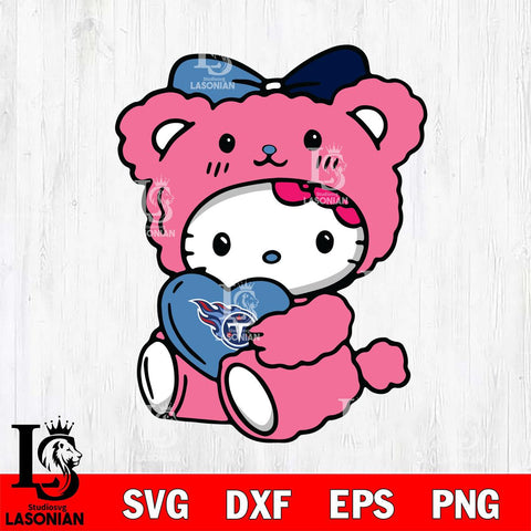 Tennessee Titans Cute Hello Kitty 3 Svg Eps Dxf Png File, Digital Download, Instant Download