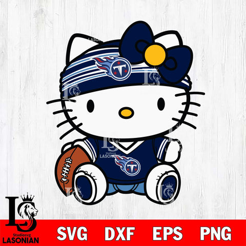 Tennessee Titans Cute Hello Kitty Football 12 Svg Eps Dxf Png File, NFL svg, Digital Download, Instant Download