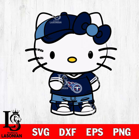 Tennessee Titans Cute Hello Kitty Football 2 Svg Eps Dxf Png File, NFL svg, Digital Download, Instant Download